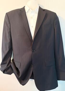 Banana Republic Blazer Jacket Mens 42R Navy Blue Micro-stripe Wool Sportcoat
